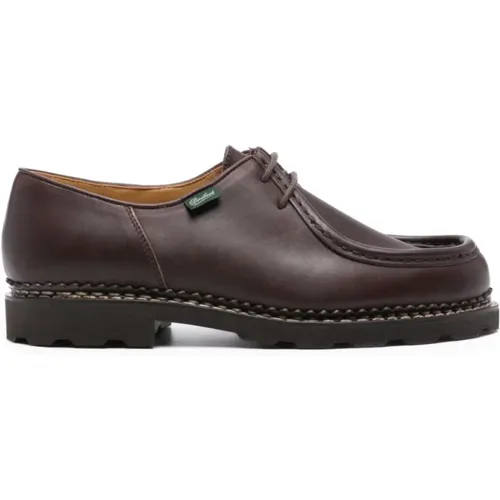 Leather Lace-Up Flat Shoes , male, Sizes: 11 UK, 9 1/2 UK, 6 UK, 7 UK, 8 UK, 10 UK, 9 UK, 6 1/2 UK, 7 1/2 UK - Paraboot - Modalova