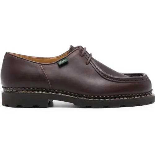 Leather Lace-Up Flat Shoes , male, Sizes: 7 UK, 10 UK - Paraboot - Modalova