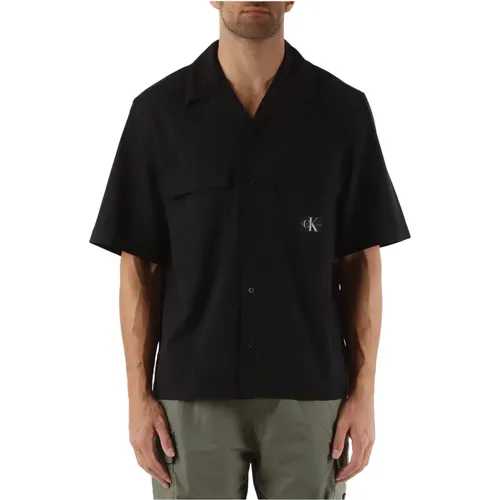 Stretch Seersucker Regular Fit Shirt , male, Sizes: XL, L, M, S - Calvin Klein Jeans - Modalova