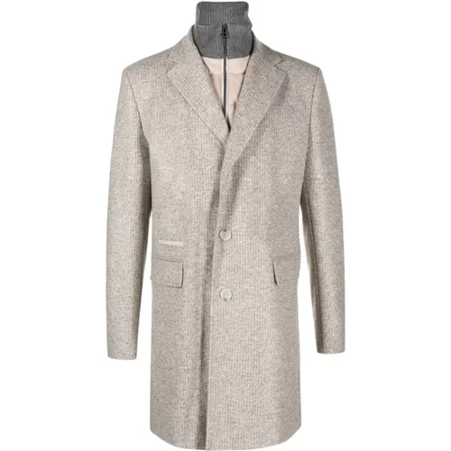 Slim Fit Blended Wool Coat , male, Sizes: M - Hugo Boss - Modalova