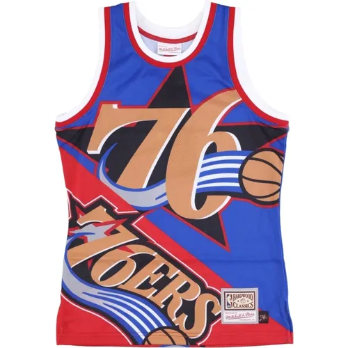 NBA Big Face Tank Top Blue , male, Sizes: L, M, S, XL - Mitchell & Ness - Modalova