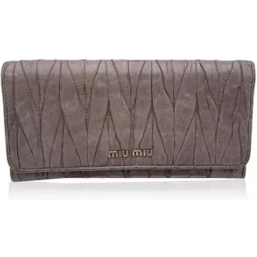 Pre-owned Leather clutches , female, Sizes: ONE SIZE - Miu Miu Pre-owned - Modalova