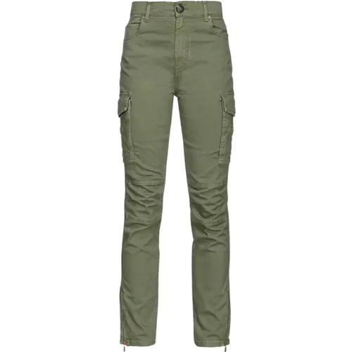 Hoch taillierte Skinny-fit Cargo Biker Hose - pinko - Modalova