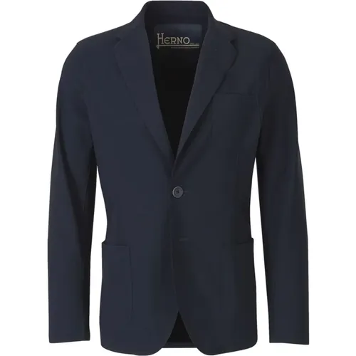 Marineblaue Soft S Jacke für Männer , Herren, Größe: L - Herno - Modalova