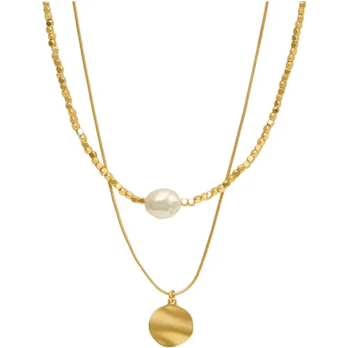 Elegante Goldbeschichtete Halskette , Damen, Größe: ONE Size - Dansk Copenhagen - Modalova
