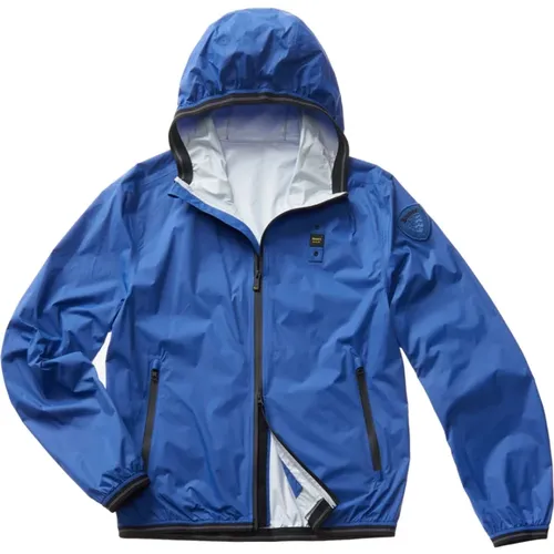 Blaue Synthetische Jacke für Männer , Herren, Größe: S - Blauer - Modalova