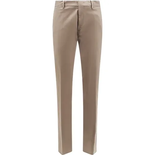 Grey Trousers with Button and Zip Closure , male, Sizes: L, M - Ermenegildo Zegna - Modalova