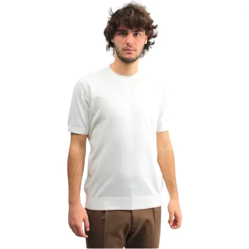 Weißes Rundhals-T-Shirt , Herren, Größe: L - Paolo Pecora - Modalova