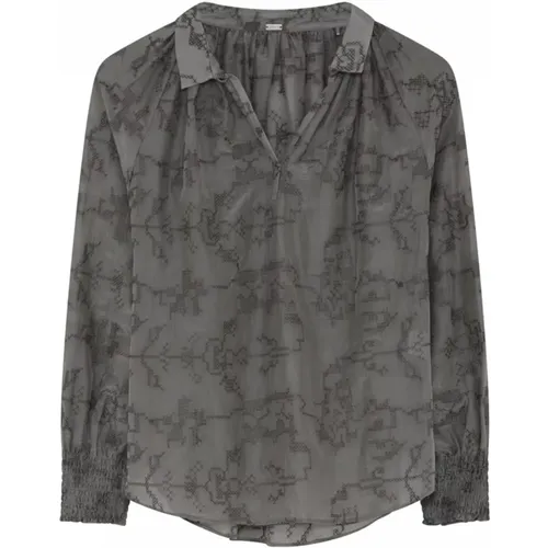 Feminine Bluse mit V-Ausschnitt und Stickerei - Gustav - Modalova