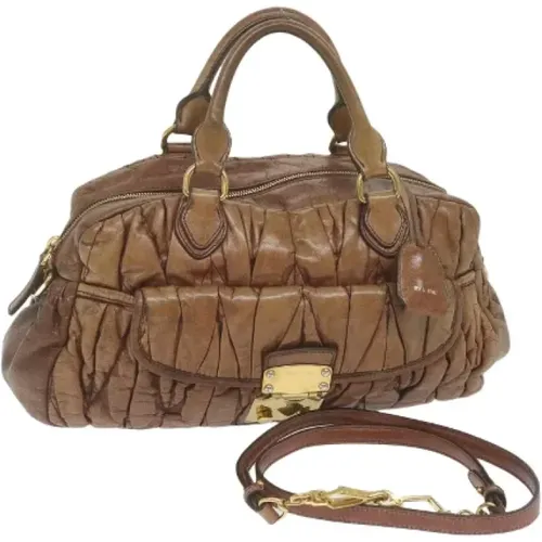 Pre-owned Leather handbags , female, Sizes: ONE SIZE - Miu Miu Pre-owned - Modalova