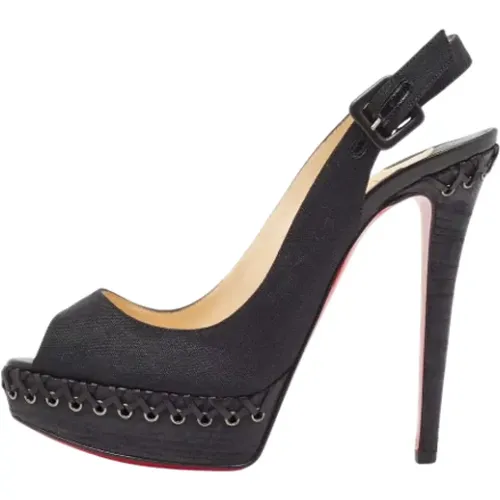 Pre-owned Canvas heels , female, Sizes: 4 1/2 UK - Christian Louboutin Pre-owned - Modalova