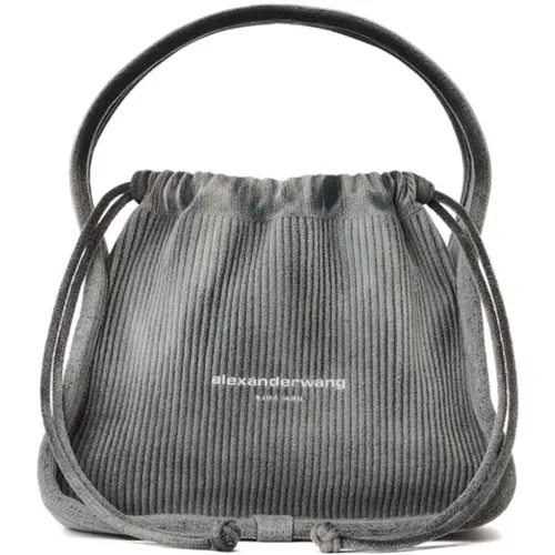 Graue Baumwollmischung Gerippte Stricktasche - alexander wang - Modalova