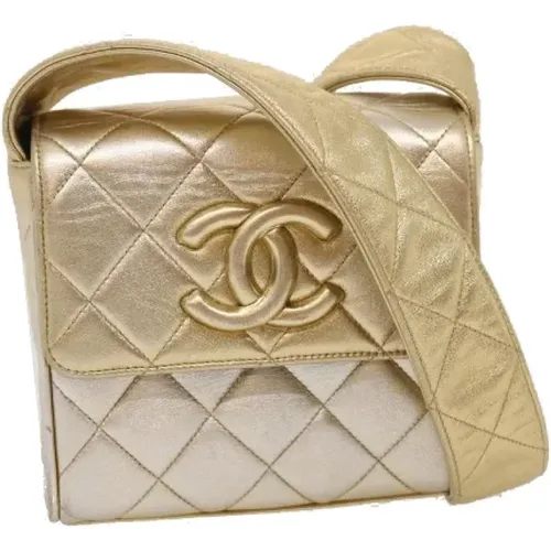 Pre-owned Gold Canvas Chanel Shoulder Bag , female, Sizes: ONE SIZE - Chanel Vintage - Modalova