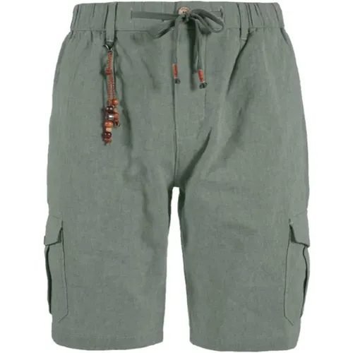 Cargo Leinen Baumwolle Bermuda Shorts , Herren, Größe: W28 - YES ZEE - Modalova