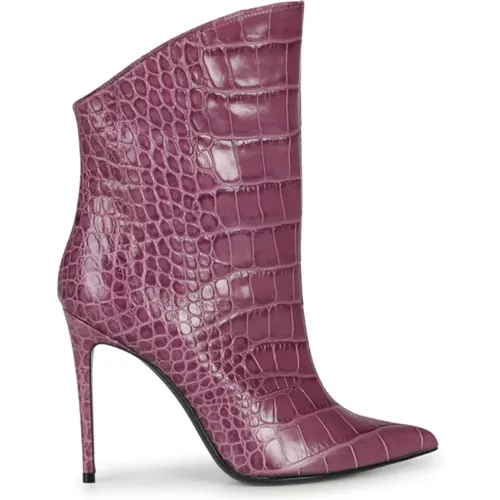 Crocodile Print Leather Boots , female, Sizes: 4 1/2 UK, 4 UK - Giuliano Galiano - Modalova