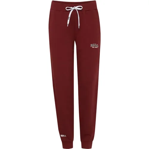 Samt-Sweatpants mit Cooler Stickerei , Damen, Größe: 2XL - Ball - Modalova