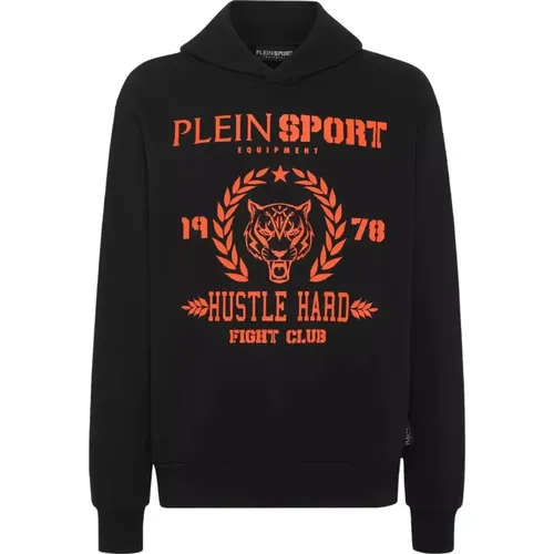 Schwarzer Hoodie mit Grafikdruck , Herren, Größe: XL - Plein Sport - Modalova