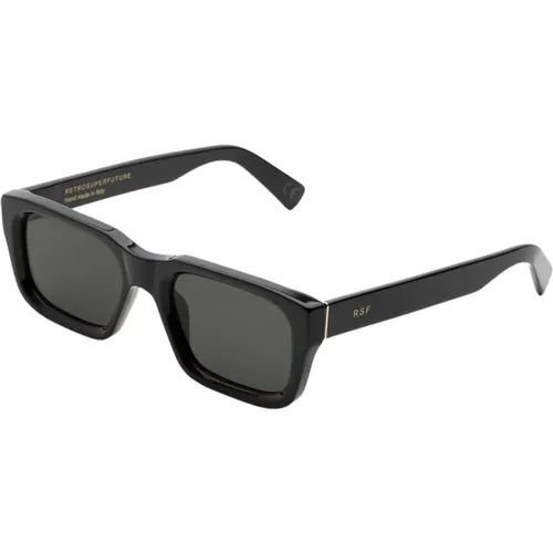 Schwarze Sonnenbrille Augusto Stil , unisex, Größe: 53 MM - Retrosuperfuture - Modalova