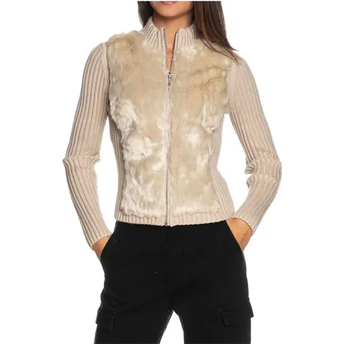 Eco-Pelz Cardigan für Frauen , Damen, Größe: XS - Guess - Modalova