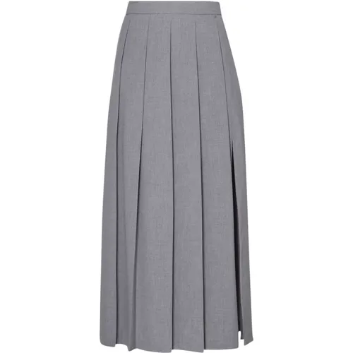 Pleated Grey Skirt Mid-Calf Length , female, Sizes: M, 2XS, S, XS, L - Liu Jo - Modalova