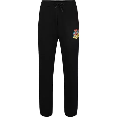 Gebürstete Fleece-Joggers mit Vxme Bear-Print , Herren, Größe: L - Iceberg - Modalova