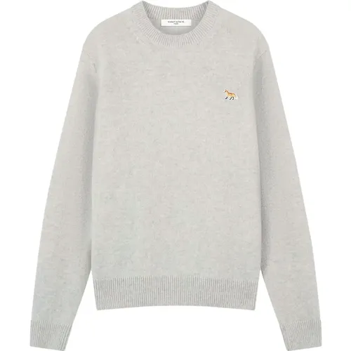 Grey Knitwear for Men , male, Sizes: M - Maison Kitsuné - Modalova