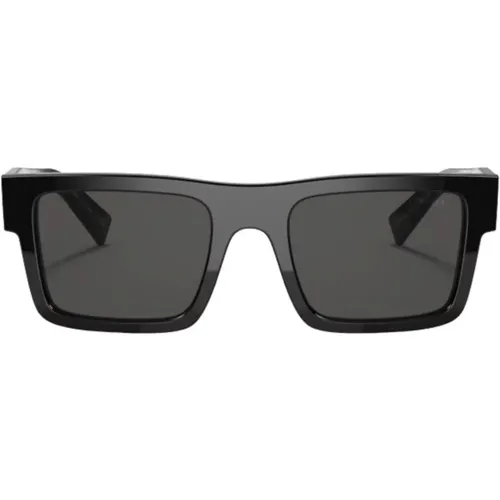 Quadratische Sonnenbrille Schwarz Glänzend - Prada - Modalova