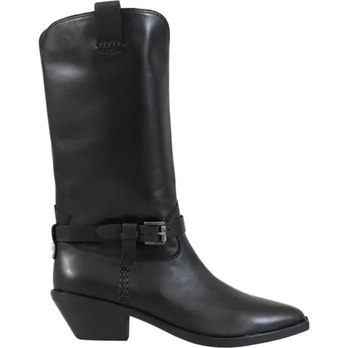 Leather Cowboy Boots , female, Sizes: 3 UK, 7 UK, 5 UK, 6 UK, 4 UK - Ash - Modalova
