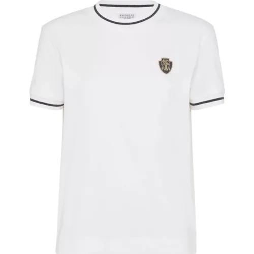 Weiße T-Shirts und Polos - BRUNELLO CUCINELLI - Modalova