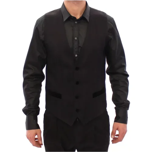 Wool Silk Dress Vest , male, Sizes: M - Dolce & Gabbana - Modalova