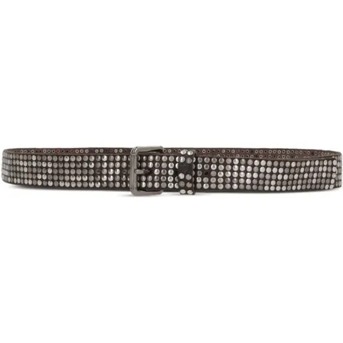 Studded Leather Belt , female, Sizes: 75 CM, 85 CM, 80 CM - HTC - Modalova