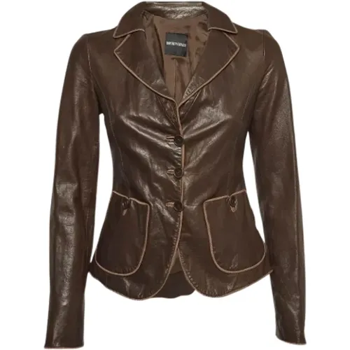 Pre-owned Leather outerwear , female, Sizes: S - Armani Pre-owned - Modalova