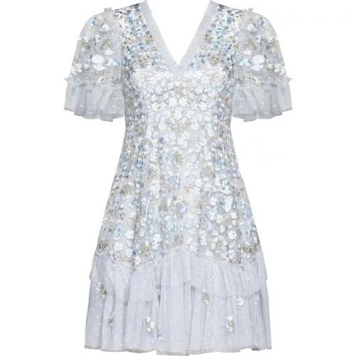 Floral-Embroidered Tiered Dress , female, Sizes: L, S, M - Needle & Thread - Modalova