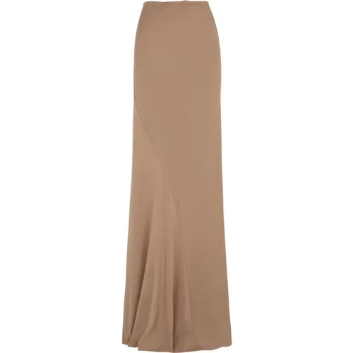 Asymmetric Silk Stretch Maxi Skirt , female, Sizes: XL, S, L - Cortana - Modalova