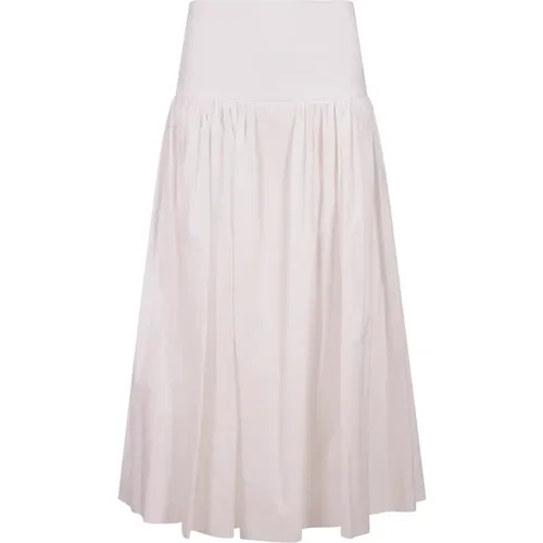 Flared Midi Skirt Cotton Poplin , female, Sizes: XS, S, 3XS - Msgm - Modalova