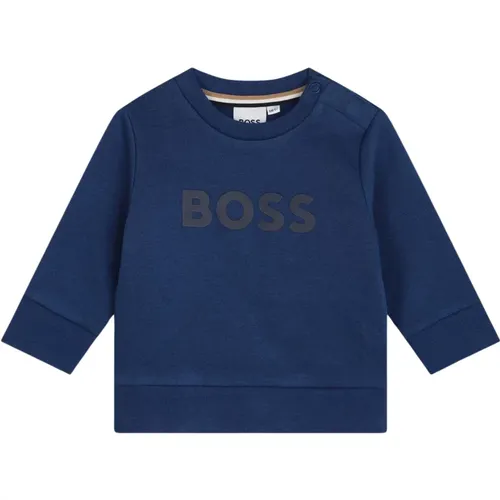 Blauer Rundhalspullover , Herren, Größe: 86 CM - Hugo Boss - Modalova