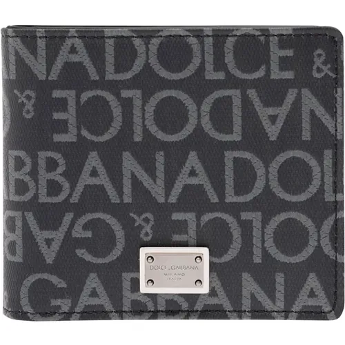 Grey Logo Allover Wallets , male, Sizes: ONE SIZE - Dolce & Gabbana - Modalova