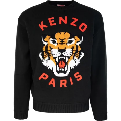 Schwarzer Tiger bestickter Pullover , Herren, Größe: S - Kenzo - Modalova