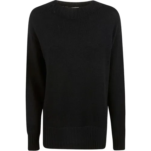 Schwarze Pullover - Girocollo Stil - Drumohr - Modalova