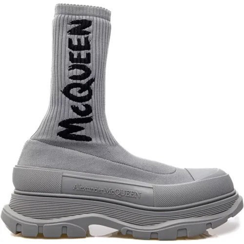 Logo-Print Socken-Stil Stiefel , Herren, Größe: 40 EU - alexander mcqueen - Modalova