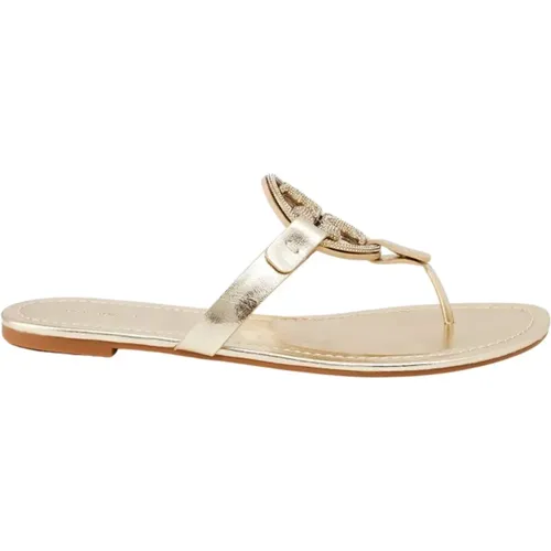 Goldene Sandalen Miller , Damen, Größe: 39 EU - TORY BURCH - Modalova