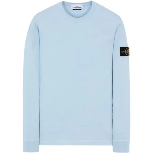 Hellblauer Rundhalsausschnitt Pullover - Stone Island - Modalova