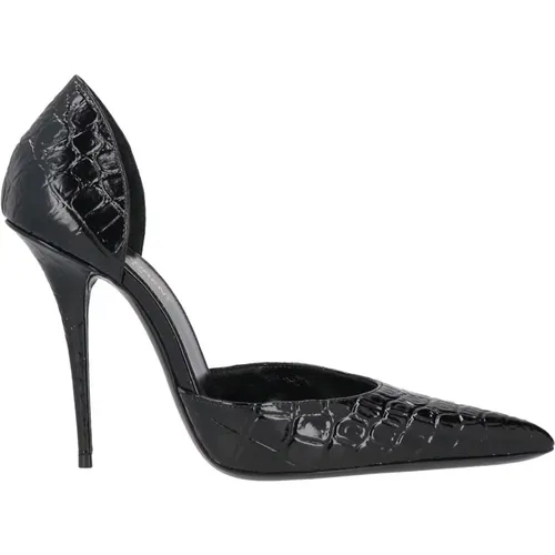 Leather Crocodile Effect Pumps , female, Sizes: 4 UK - Saint Laurent - Modalova