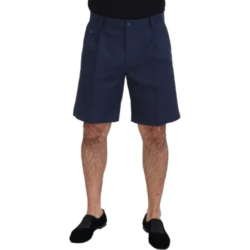 Blaue Baumwoll-Stretch-Casual-Shorts , Herren, Größe: L - Dolce & Gabbana - Modalova
