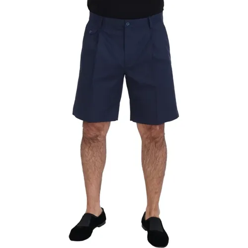 Blaue Baumwoll-Stretch-Casual-Shorts , Herren, Größe: M - Dolce & Gabbana - Modalova