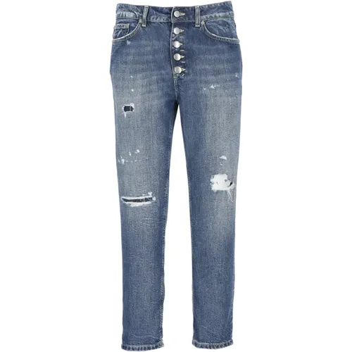 Blaue Jeans mit Ripped Details - Dondup - Modalova