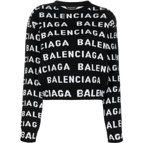 Logo Wool Sweater , female, Sizes: S, L, M - Balenciaga - Modalova