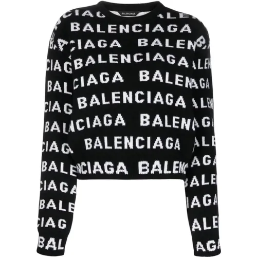 Logo Wool Sweater , female, Sizes: XS, S, L, M - Balenciaga - Modalova