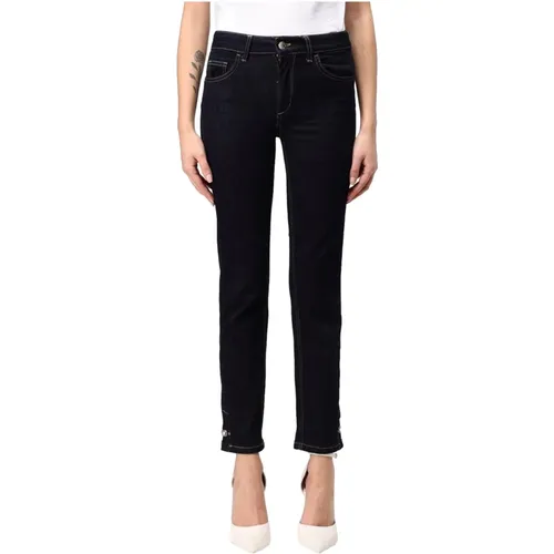 Jewel Button Regular Fit Jeans , female, Sizes: W31, W24, W26, W29, W27, W30, W25, W28, W32 - Liu Jo - Modalova