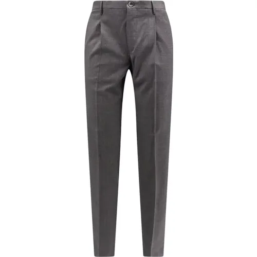 Grey Tapered Fit Wool Trousers , male, Sizes: 4XL, XL, M - Incotex - Modalova